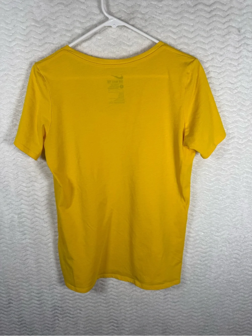 Nike Bright Yellow V-Neck Tee with Black Logo Print